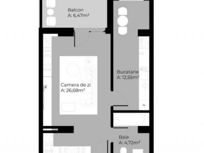 Apartament 1 cameră, decomandat, cu bucătărie separată – zona Iulius Mall